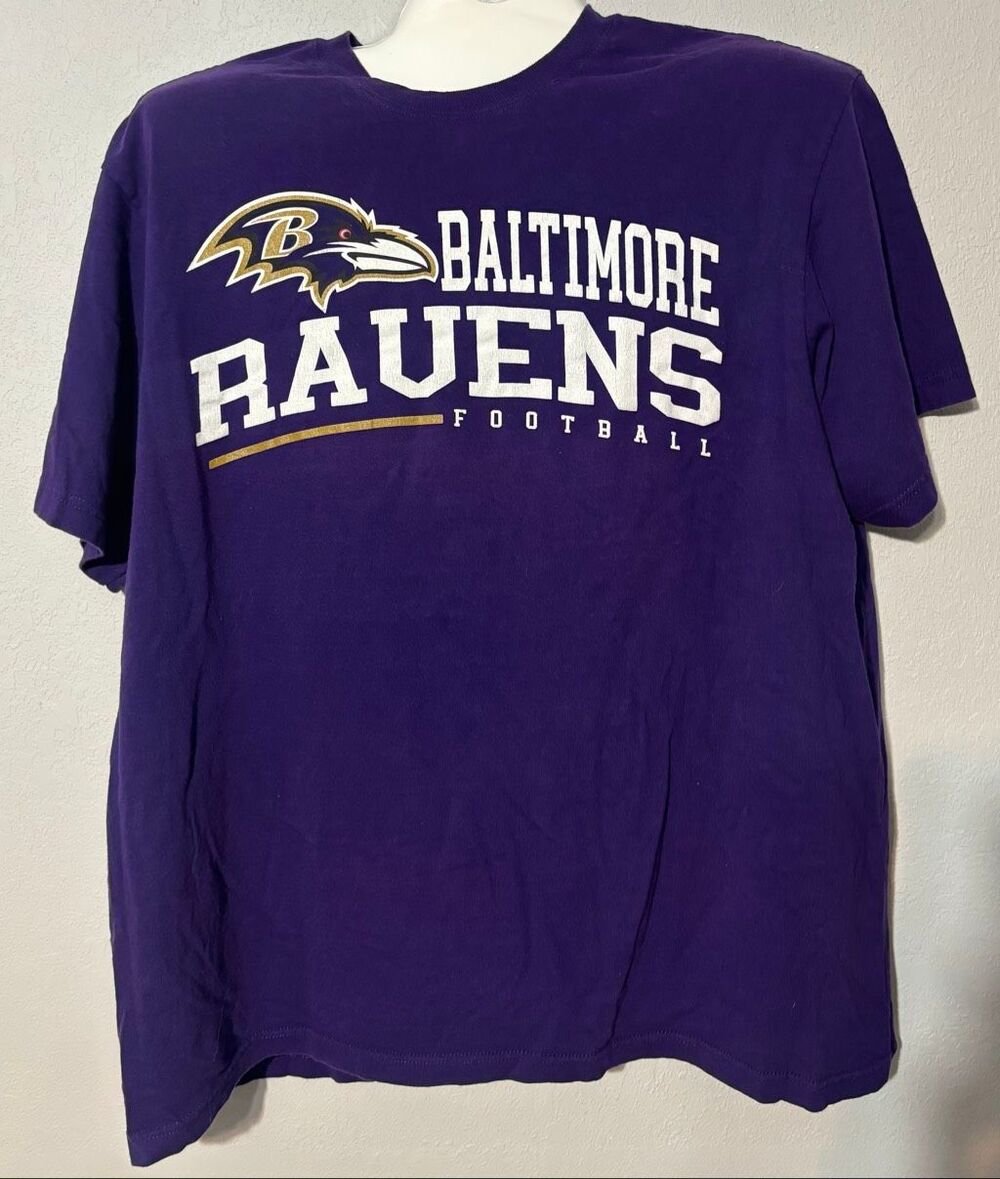 Baltimore Ravens Reebok T-Shirt Purple Gold Short Sleeve 2XL XXL